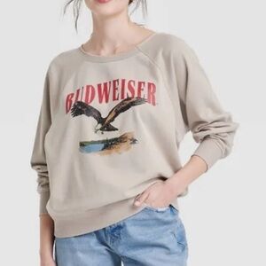 Budweiser Tan Sweatshirt with Eagle Design (New With Tags)